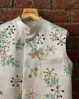 Floral Hand Painted Kurta and Bundi Set - indian attire for men