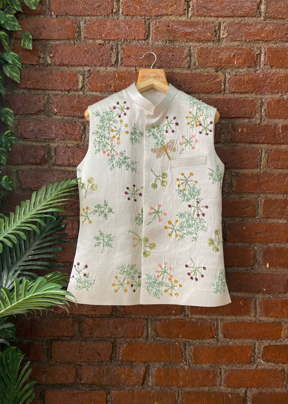 Floral Hand Painted Kurta and Bundi Set - indian attire for men