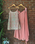 Rose Dust Sequin work Kurta and Sharara Set