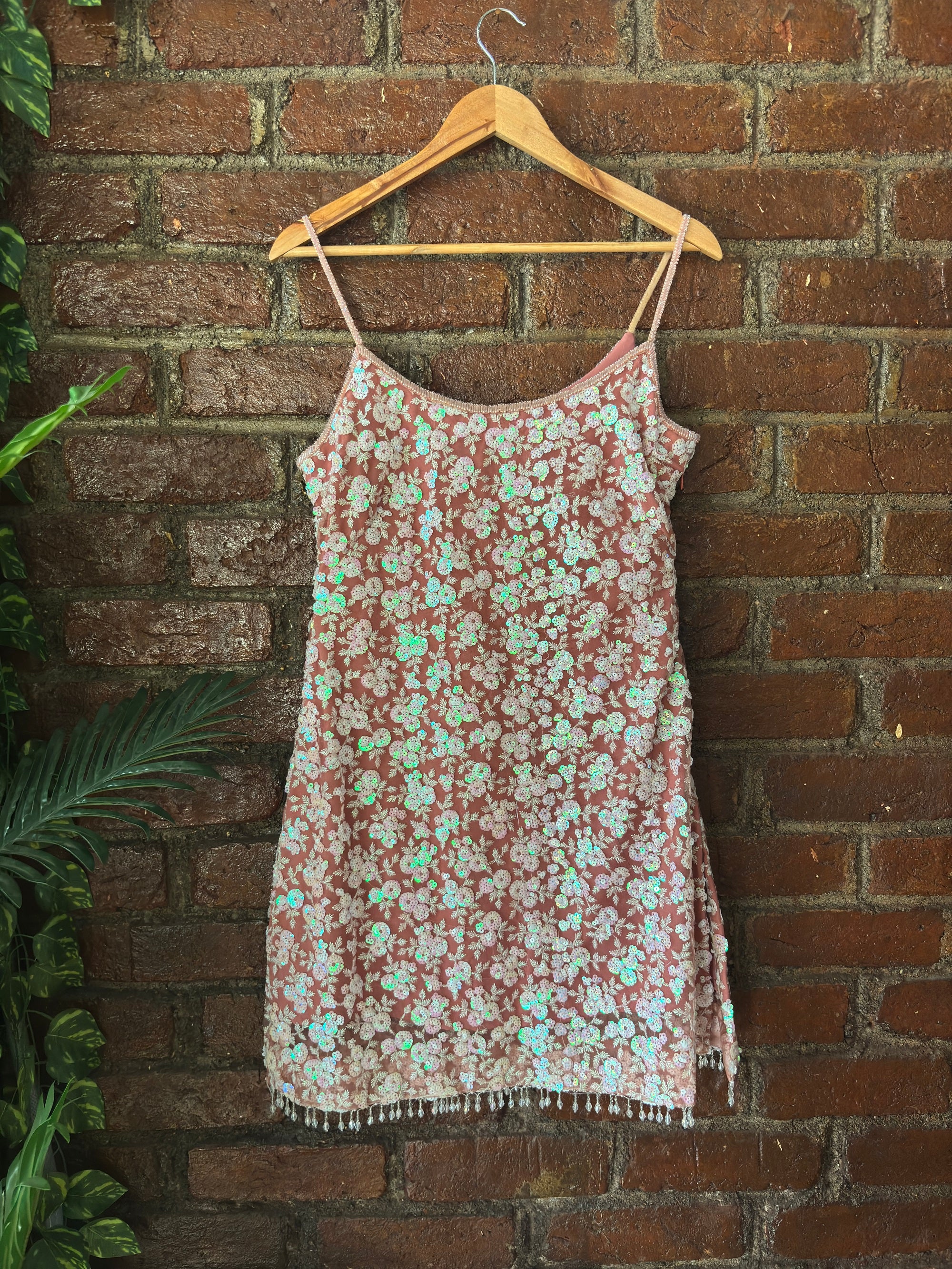 Rose Dust Sequin work Kurta and Sharara Set