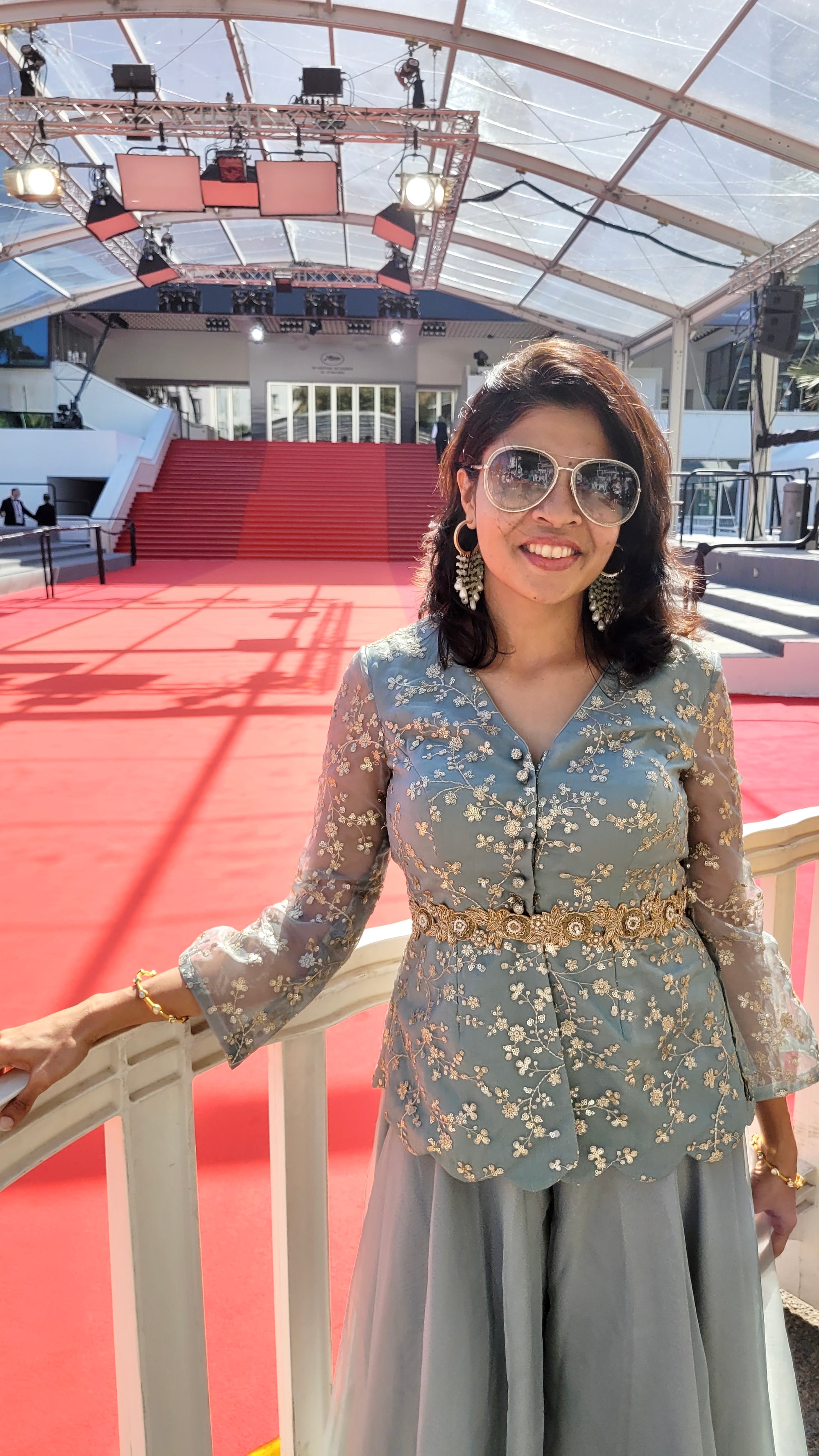 Dust Green Peplum Top and Palazzo Set - palazzo set Australia