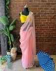 Pink Organza Embroidered Saree