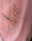Pink Organza Embroidered Saree