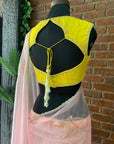 Pink Organza Embroidered Saree