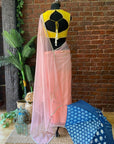 Pink Organza Embroidered Saree