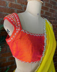 Mustard Georgette Embroidered Saree