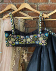 Black Lehenga Set with Thread and Mirror Work - black lehenga Australia