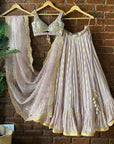 Mauve Lehenga Set with Mirror Work Blouse - lehenga Canada