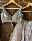 Mauve Lehenga Set with Mirror Work Blouse - lehenga Canada