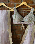 Mauve Lehenga Set with Mirror Work Blouse - lehenga Canada