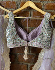 Mauve Lehenga Set with Mirror Work Blouse - lehenga Canada