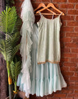 Mint Green Thread and Mirror Work Kurta and Sharara Set - indian attire Sydney