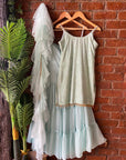 Mint Green Thread and Mirror Work Kurta and Sharara Set - indian attire Sydney