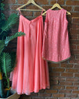 Coral Thread and Mirror work Palazzo Set - indian attire Canada