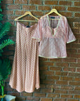 Nude Pink Bustier and Palazzo Pant with Kurta Set - indian attire Canada