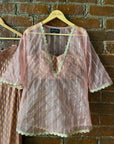 Nude Pink Bustier and Palazzo Pant with Kurta Set - indian attire Canada