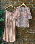 Nude Pink Bustier and Palazzo Pant with Kurta Set - indian attire Canada