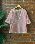 Nude Pink Bustier and Palazzo Pant with Kurta Set - indian attire Canada