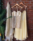Lime Yellow Organza Slit Kurta and Gharara Set - kurta set Sydney