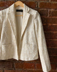 Ivory Thread Work Bustier, Pant and Jacket Set - indian attire USA