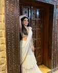 Ivory ruffle Pre-Stitched Saree - saree Australia