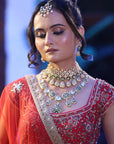 Red and Ivory Multipanel Lehenga Set - red lehenga Sydney