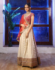 Red and Ivory Multipanel Lehenga Set - red lehenga Sydney