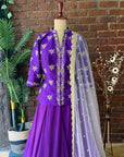 Purple Raw Silk Hand Embroidered Lehenga Set - embroidered lehenga