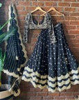 Black Sharmily Lehenga Set - black lehenga New Zealand