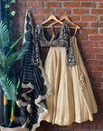 Black And Beige Sharmily Lehenga Set - lehenga set Sydney