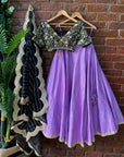 Black and Lavender Lehenga Set - choli lehenga choli