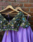 Black and Lavender Lehenga Set - choli lehenga choli