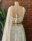 Mint 3D Embroidered Lehenga Set - design lehenga design