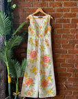 Ivory Raw Silk Hand Painted Jumpsuit - jumpsuit Australia