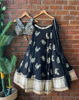 Black Lehenga Set with Mirror Work Blouse - black lehenga Australia