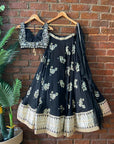 Black Lehenga Set with Mirror Work Blouse - black lehenga Australia