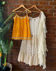 Yellow and Ivory Sharara Set - indian ethnic wear