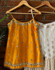 Yellow and Ivory Sharara Set - indian ethnic wear