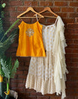 Yellow and Ivory Sharara Set - indian ethnic wear