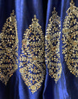 Royal Blue Raw Silk Mirror Work Lehenga Set - blue indian outfits