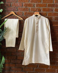 Powder Pink and Ivory Jacket Sherwani Set - indian dress for men