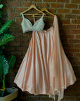 Peach Sequin Work Lehenga Set - lehenga Sydney