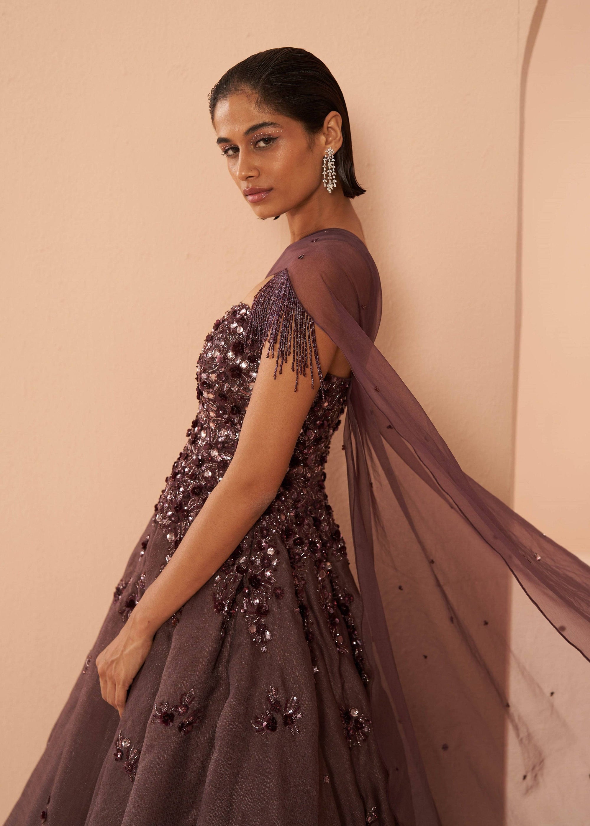Iris Wine Gown - wine gown New Zealand