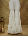 Ivory Gota Mirror Sharara Kurta Set - ladies outfit