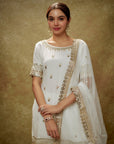 Ivory Gota Mirror Sharara Kurta Set - ladies outfit