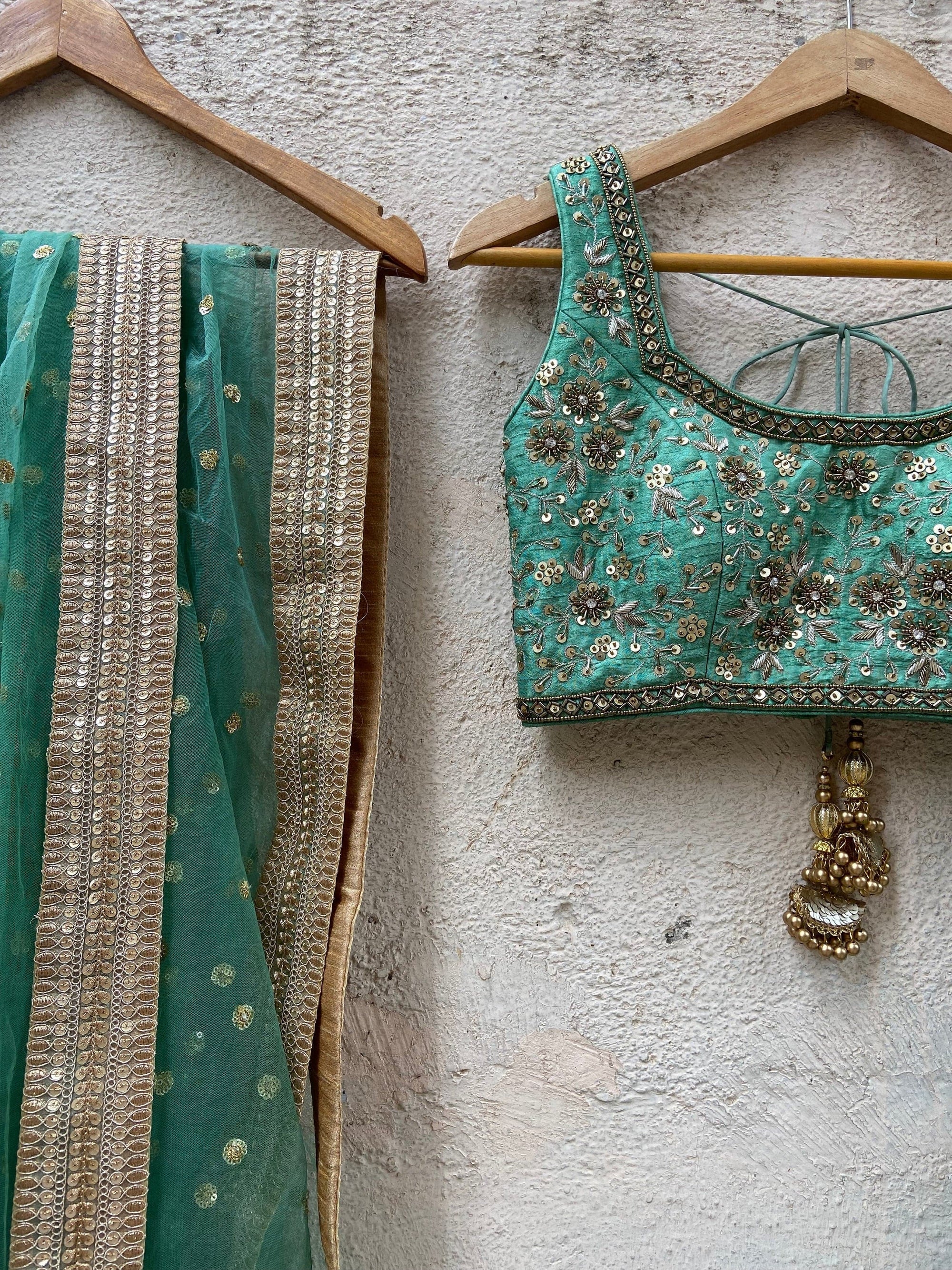 Jade Green  Lehenga Set - green lehenga Sydney