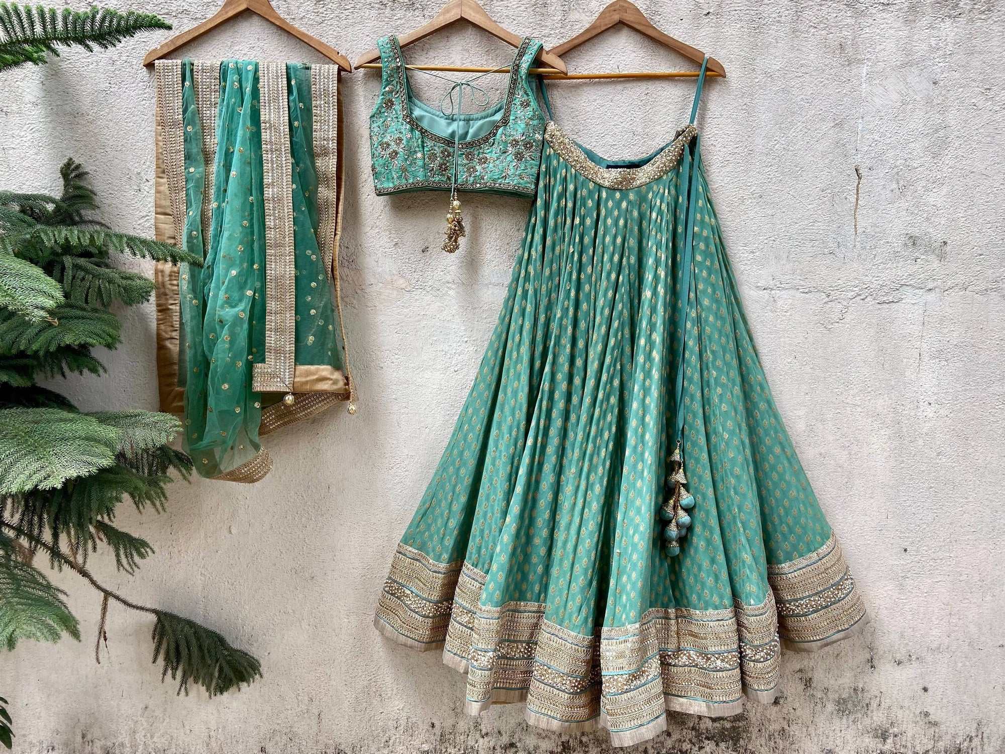 Jade Green  Lehenga Set - green lehenga Australia