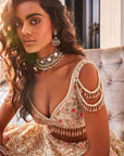 Ivory Organza Embroidered Set - indian dresses