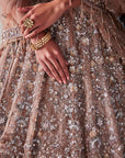 TURQUIOSE Dusty Brown Embroidered Lehenga Set - lehenga lehenga choli