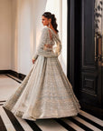 ENIGMA Ice Blue Embroidered Organza Lehenga Set - indian embroidered dress
